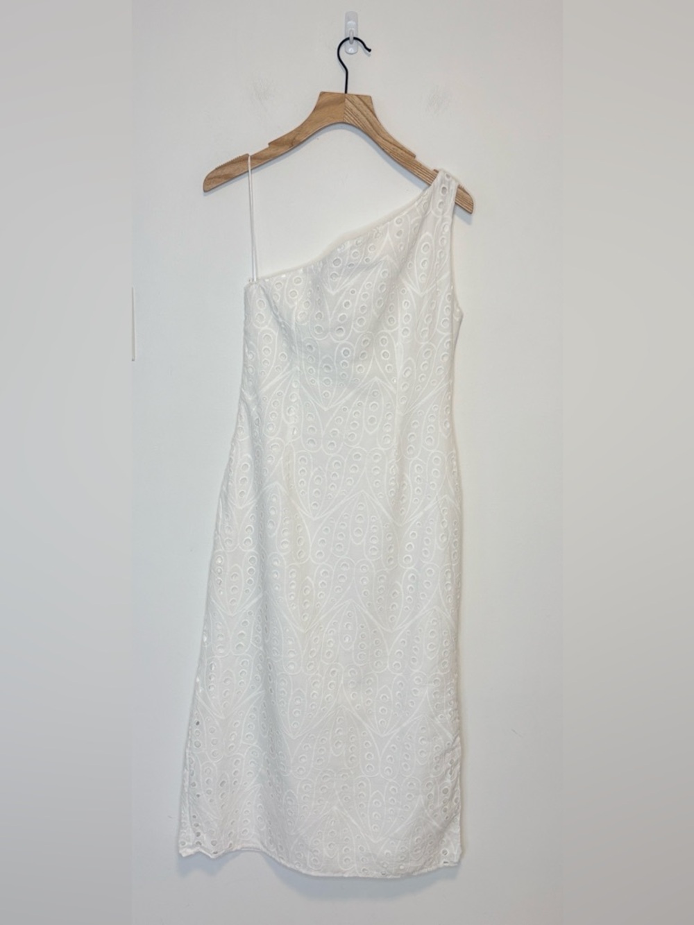 Zara one shoulder eyelet maxi dress NWT , sz : medium - Picture 6 of 11